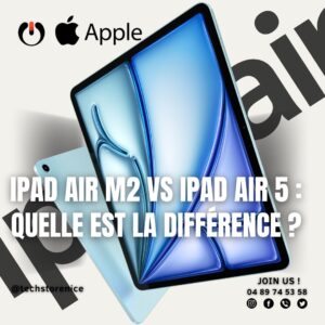 Une image comparant l'iPad Air M2 et l'iPad Air 5.